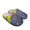 Pantoufles Cartoon MONET Mode Coton Personnalisé Hommes Femmes Sandales En Peluche Décontracté Garder Au Chaud Chaussures Thermique Confortable Pantoufle