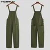 Männer Hosen INCERUN Männer Bib Overalls Solide 2024 Jogger Mode Lässig Multi Taschen Streetwear Hosenträger Cargo Overalls Strampler