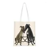 Shopping Bags Custom Whippet Sihthound Dog Canvas Women Recycling Grocery Greyhound Christmas Tree Tote Shopper