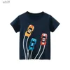 T-shirts 2024 Summer New Boys Short Sleeved T-shirt Kids Clothes O-Neck Cartoon Car Cotton Base Shirts 2-10 Years Old Childrens ClothingC24319