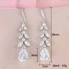 Dangle Earrings Uilz Classic Luxury Cubic Zirconia Leaf Shaped Charm for Women Statement Wedding Engagement Jewelry