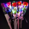 Feestdecoratie Valentijnsdag Led-simulatie Kunstmatige eeuwige bloem Gloeiende roos met lichtslingers Kerstcadeau voor vriendin-vrouw