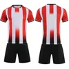 Dzieci Mężczyzn Soccer Jersey Sets Surowe Zestaw piłkarski Train Training Stripe Koszulka Koszulka 240306