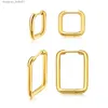 Stud Rectangle U-Shed Hoop Earrings Stainless Steel Hypoallergenic Chunky Huggie Cartilage Earrings for Women GirlsC24319