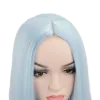 Peruki Symiller Syntetyczne kobiety krótkie peruki proste włosy mieszany kolor jasnoniebieski środkowa część