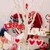 Decoração de festa 2 conjuntos de madeira dia dos namorados pendurado ornamentos naturais e decorações pingentes para celebração de amor
