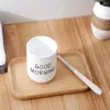 Table Mats Bathroom Toothbrush Circular Cup Simple Plain Couple Tooth Good Morning