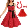 Retro Vintage 1950s تنورة A-Line Dress Tutu Flare Dress Dress Audrey Hepburn Women’s Evening Dress