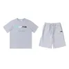 survêtements survêtement homme survêtement de créateur brodé coton décontracté noir et blanc arc-en-ciel couleur changeante col rond à manches courtes t shorts été