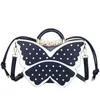 Evening Bags 2024 Women's Fashion Vintage Polka Dot Butterfly Shape Design Drawstring Handbags Shoulder Bag Crossbody Party Daily