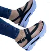 Sapatos casuais 2024 moda cunha feminina plataforma fivela cinta rua verão punk praia cunhas sandálias femininas chunky sandalias de mujer