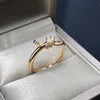 Designer Knot Ring Classic Luxury Diamond Ring Women Titanium Steel Gold Plated Engagement Wedding Jewelry Size 6-8