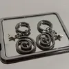 Boucles d'oreilles créoles en acier inoxydable, étoile Vortex en spirale pour femmes et hommes, breloques gothiques Cool coréennes, accessoires de mode, bijoux Punk Grunge