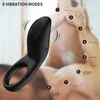 EROCOME Anillo para pene con control remoto Sagitta vibratorio de silicona completo - Vibrador de anillo para pene recargable a prueba de agua con 8 modos - Juguete sexual para hombres o parejas (negro)