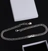 Fashion Antique Silver Cuban Link Chain Choker Necklace Hip Hop Designer Letter Charm Pendant Necklaces For Men Women Lovers Gift