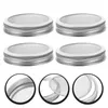 Dinnerware 4 Pcs Mason Jar Sprout Lids Kit Sprouting Glass Bottles Mesh Filter Screen Sprouts Growing