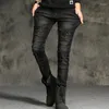 Herrenjeans Plus Größe 40 42 Männer Schwarz Lässige Punkkleidung Zerrissene Distressed Destroyed Straight Fit Washed Denim