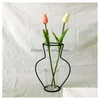 Vazolar Yeni Stil Retro Demir Hat Çiçek Vazo Metal Bitki Tutucu Modern Katı Ev Dekor Nordic Styles Vase6956064 Damla Teslimat Bahçesi Dhkkq