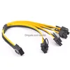 Computer Cables Connectors S PCI Express 8Pin Female 1 till 4 Manlig strömförsörjning Y Spiltter PCI-E Grafikkort 8 Pin Port Mtiplier F DHLPA