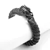 Bracelet rétro dragon scandinave lien chaîne bracelet pour hommes dirigeant robinet quille punk bijoux en acier inoxydable Viking Fahion 240319