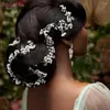 Headpieces YouLaPan Long Bridal Hair Vine Crystal Pearl Piece Handmade Wedding Headband Accessories For Women HP406