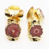 Cluster Rings Raw Stone Orange Sunflower Agates Druzy Quartz Justerbar ring Kvinnor Irregual Ryre Color Open Finger Jewelry Wholesale 4st