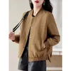 Women's Jackets Solid Color Ladies Short Baseball Jacket 2024 Korean Spring Autumn Casual White Top Female Cardigan