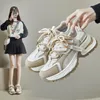 Папина обувь 2024 175 Женская повседневная весенняя модная универсальная корейская дышащая спортивная обувь для Instagram на толстой подошве
