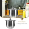Dubbelpannor Rostfritt stål Mjölkbehållare Soppa Stockpot med lockkrukor lock Kök matlagning för hem