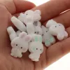 Necklaces ATOB 50PCS Silicone Beads Rabbit Baby Teething Toys Silicone Rodent Tiny Rod DIY Nursing Necklace Baby Teether Beads BPA Free