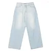 Jeans pour femmes High Street Letter Graphics Imprimé surdimensionné Casual pour les femmes 2024 Style Simple Paresseux Polyvalent Pantalon à jambes larges