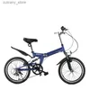 Biciclette Ride-Ons 20 pollici Variab Speed ​​Pieghevole Bicyc Acciaio al carbonio Pedale ordinario V Freno per adulti Strada Bicyc con parafango Portab Scooter 2023 L240319