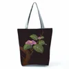 Cordão floral impressão bolsa de ombro feminino casual compras tote azul alta capacidade viagem praia pacote estilo japão bolsas para mulher