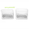 Hip Hop Iced Out Nieuw Ontwerp Grillz Baguette Acht Tanden T Vierkante CZ Grillz Fangs Unisex Lichaam Sieraden voor Rapper