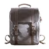 Backpack Fashion Leather Canvas Men School Bag Military Women Rucksack Male Knapsack Mochila