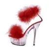 Dress Shoes Shuzumiao fur sandals Women Female Sandals Platform Shows 2020 Summer Sexy Transparent High Heels clear heels Bride H2403252