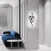 Lâmpada de parede Design curvo Led Spiral LED 1280LM Fundo de fundo de fundo Luz de quarto minimalista Noite moderna para estudo em casa