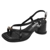 Nieuwe Dikke Hak Teen Sandalen Voor Dames Zomer Sandaal Damesmode Veelzijdige Franse Comfortabele Hoge Romeinse Schoenen 240228