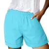 Damskie spodenki bawełniane spodnie lniane z kieszenią damskie letnie solidne sporne sporty w talii moda luźne luźne masy rozmiaru podstawowe majtki