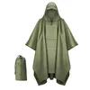 Regenmäntel 3-in-1 Unisex-Regenmantel mit Kapuze für Erwachsene, kratzfeste, langlebige Regenkleidung, Camping, Picknick