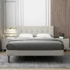 Overige beddengoedbenodigdheden Queen Wood Decoratief platformbedframe Lichtgrijs Geen boxspring vereist Eenvoudig te monteren Y240320