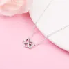 Chaînes 925 Sterling Silver Sparkling Infinity Heart Collier Pendentif Collier Cristal Cou Chaîne Pour Femmes Bijoux