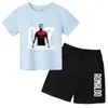 Kleidungssets T-Shirt Kindergeburtstagsgeschenk 3-13YCR7 Fußball Junge/Mädchen Baby Kurzarm Top Shorts 2P Lässiges Sonnenschein-Sportset