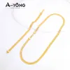 Bracciale in oro arabo Set Collana colorata 21k Rame Oro Dubai Eleganti gioielli di lusso Signore Banchetto di nozze 240319