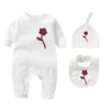 Luksusowy projektant Baby Cotton Scossuit Zestaw Romper Kid Joks Sukus Nowe dziecko Flower Ubrania chłopców Zestaw Bodysuit Odzież dla dzieci