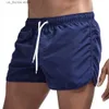 Men's Shorts Summer mens beach shorts swimming shorts quick drying swimming surfboard shorts Y240320