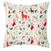 Pillow 40/45/50/60cm Merry Christmas Santa Claus Printed Cover For Home Living Room Sofa Decoration Square Pillowcase