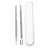 2pcs Stainless Steel Cuticle Peeler Scraper Remove Gel Nail Polish Nail Art Remover Tool