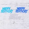 Party-Dekoration, 1 Packung 15 g „Happy Birthday“-Konfetti, Tischzubehör (blau-silber)