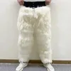 Męskie spodnie wełniane mężczyźni zagęszczeni ciepłe zimowe spodnie futro wyściółka na wełniane na zewnątrz odzież śnieżna